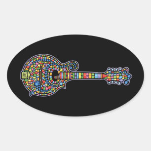 Mosaic Mandolin Oval Sticker