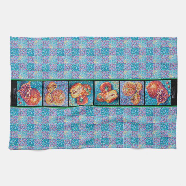 Mosaic Medley Patchwork Pointillism Tea Towel (Horizontal)