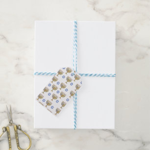 Mosaic Menorahs + Stars Gift Tags