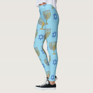 Mosaic Menorahs + Stars Leggings