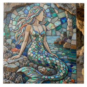 Mosaic Mermaid Ceramic Tile