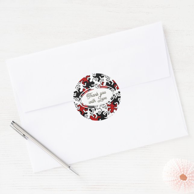 MOSAIC Mirror GECKOS - Pattern 1 Classic Round Sticker (Envelope)