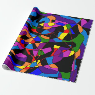 Mosaic mixed vibrant coloured wrapping paper