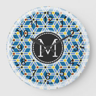 Mosaic Modern Monogram #2 Large Clock