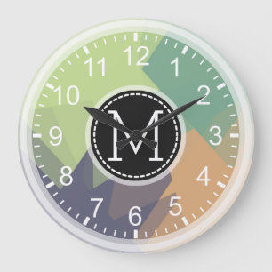 Mosaic Modern Monogram Large Clock