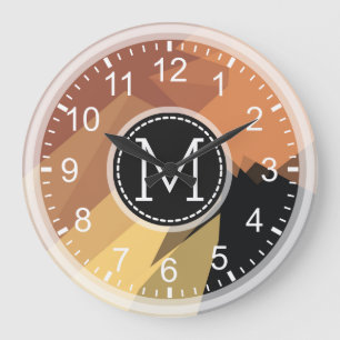 Mosaic Modern Monogram Large Clock