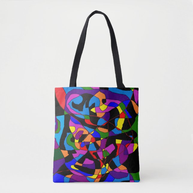MOSAIC MULTI COLORED VIBRANT TOTE BAG (Front)