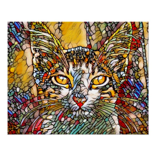 Mosaic Multicolor Cat 697 Poster (Front)
