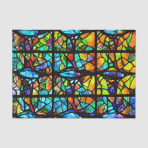 Mosaic Multicolour Stained Glass Effect Decoupage Tissue Paper