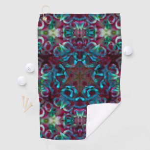 Mosaic of geometric lines and gradient matte folds golf towel