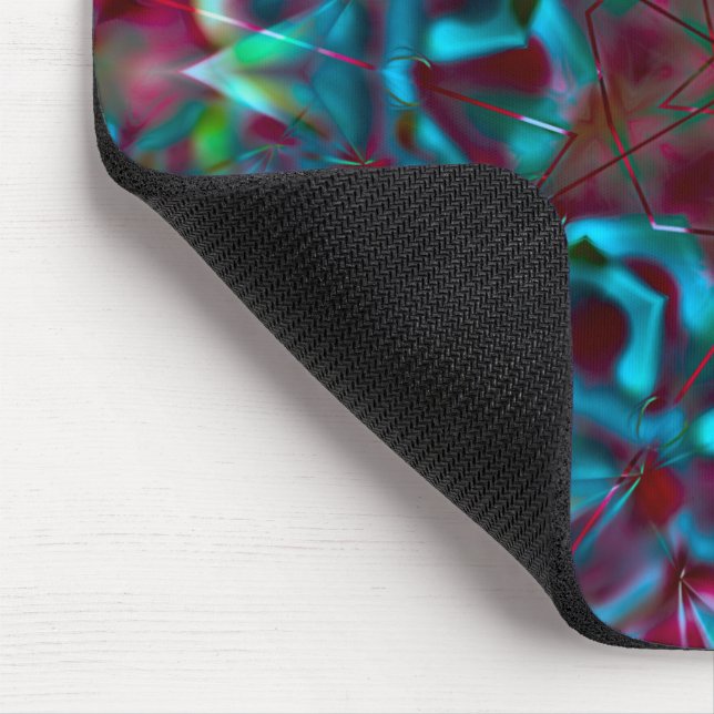 Mosaic of geometric lines and gradient matte folds mouse pad (Corner)