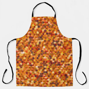 Mosaic of hexagons on spots in reddish tones throw apron