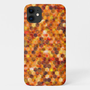 Mosaic of hexagons on spots in reddish tones throw iPhone 11 case