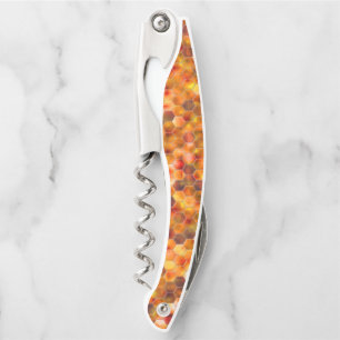 Mosaic of hexagons on spots in reddish tones throw corkscrew