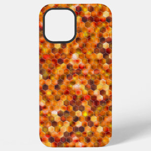 Mosaic of hexagons on spots in reddish tones throw iPhone 12 pro max case
