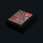 Mosaic of kaleidoscope chess hexagon, red black to gift box<br><div class="desc">Montage with several pieces of kaleidoscope with chess parts predominating red,  black and white,  and hexagonal geometric shapes.</div>