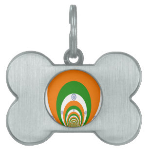 Mosaic of Majesty: India's Flag in a Kaleidoscope Pet Tag
