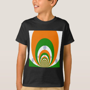 Mosaic of Majesty: India's Flag in a Kaleidoscope T-Shirt
