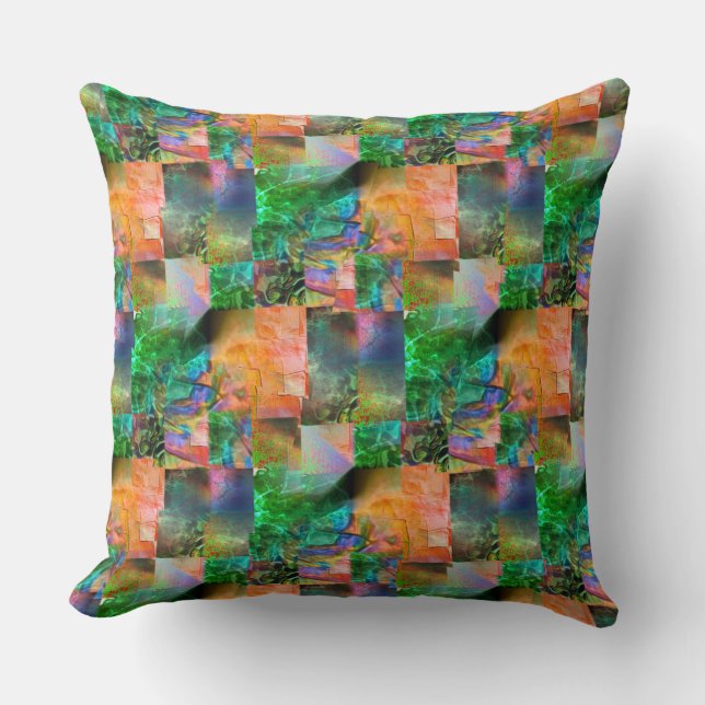 Mosaic  of messy textures with detachment illusion cushion (Front)