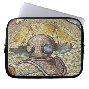 Mosaic of old divers helmet laptop sleeve