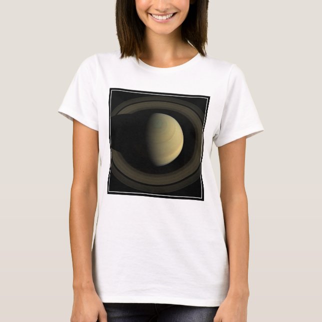 Mosaic Of Planet Saturn And Its Main Rings. T-Shirt (Front)