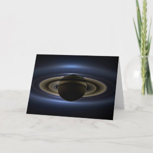 Mosaic Of The Saturn System Backlit By The Sun. Card