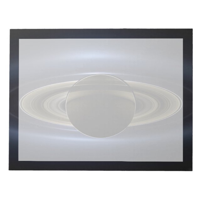 Mosaic Of The Saturn System Backlit By The Sun. Notepad (Front)