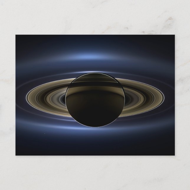 Mosaic Of The Saturn System Backlit By The Sun. Postcard (Front)