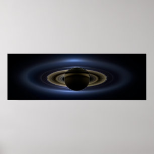 Mosaic Of The Saturn System Backlit By The Sun. Poster