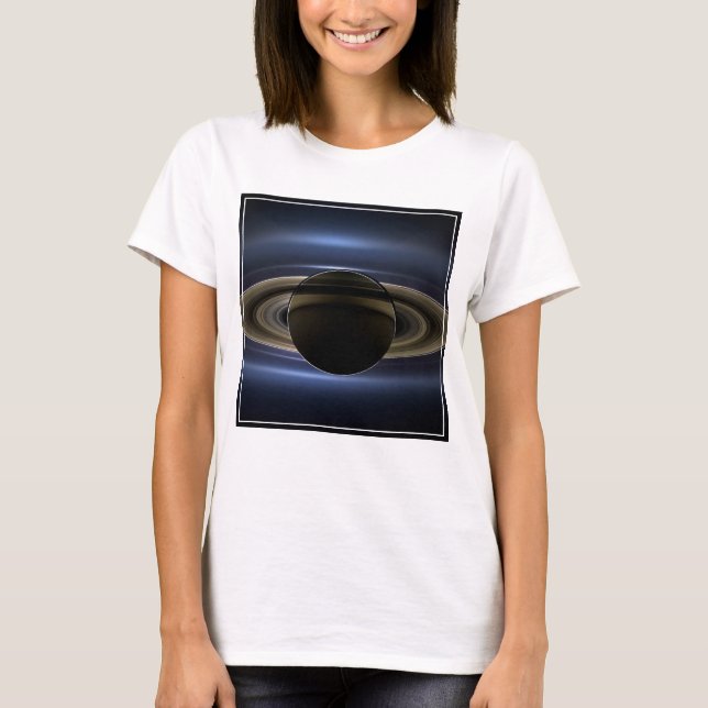Mosaic Of The Saturn System Backlit By The Sun. T-Shirt (Front)