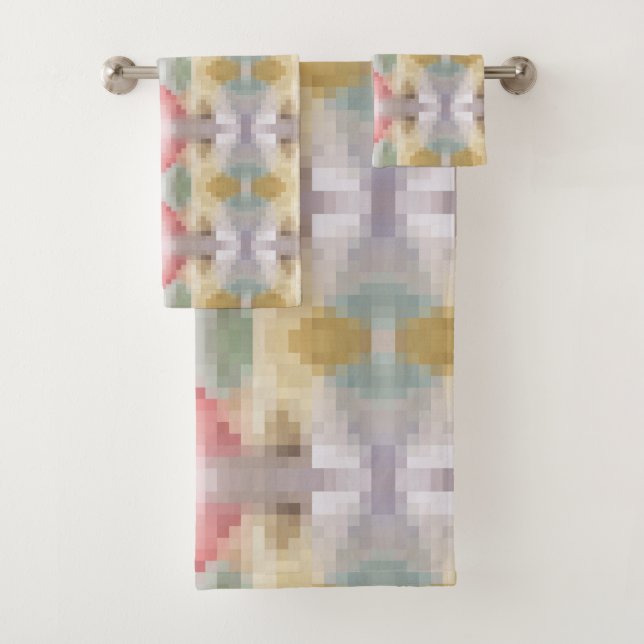 Mosaic ornament bath towel set (Insitu)