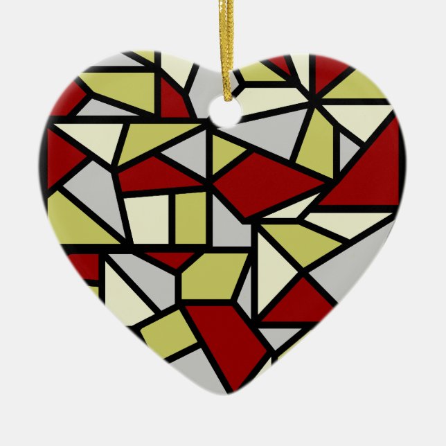 Mosaic ornament, customisable ceramic tree decoration (Front)
