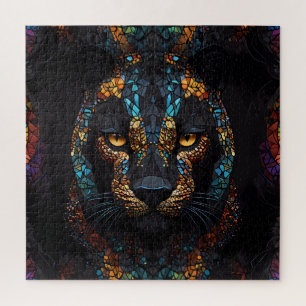 Mosaic Panther Art Jigsaw Puzzle