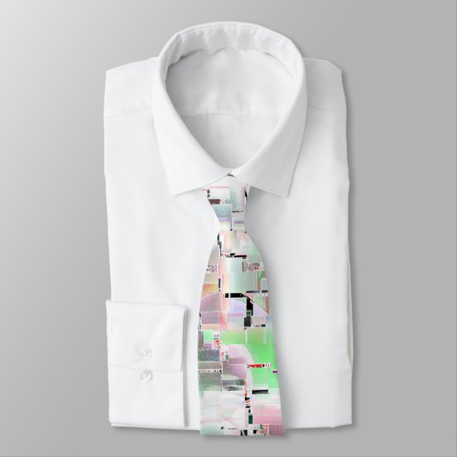 Mosaic paper in soft to opaque colours, and drizzl tie (Tied)