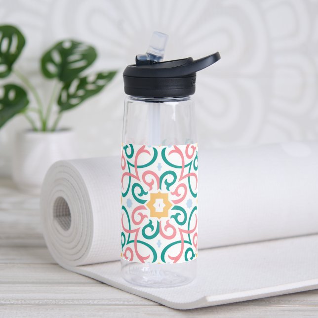 Mosaic/pastel/spring  water bottle (Yoga)