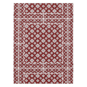 Mosaic Pattern 02.BW DRed BG Tablecloth