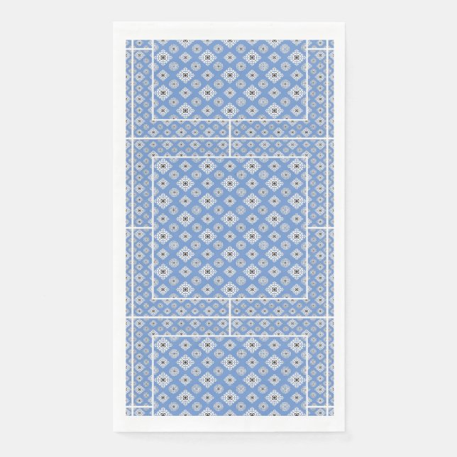 Mosaic Pattern 02.BW LBlue BG Napkin (Front)