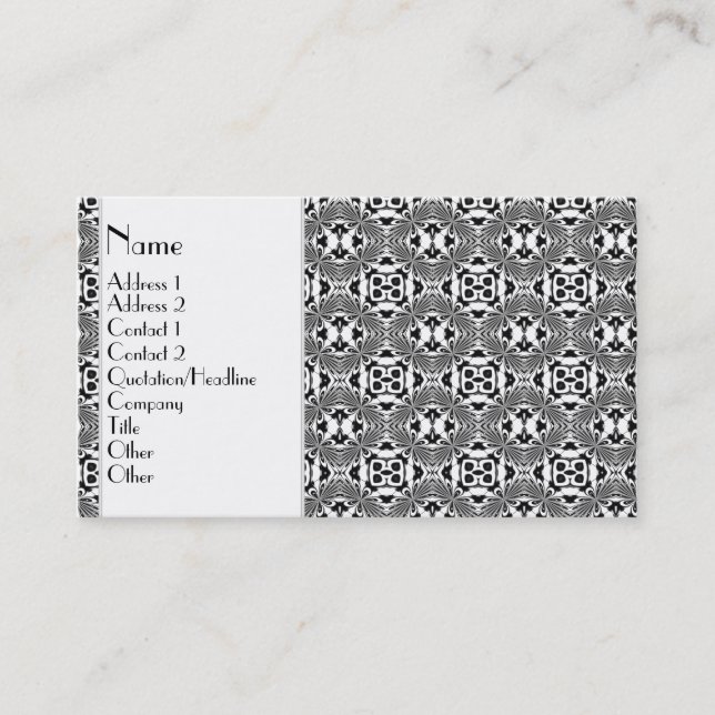 Mosaic pattern (Black) Business Card (Front)