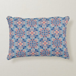 Mosaic Pattern Dusty Blue Decorative Cushion