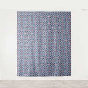 Mosaic Pattern Dusty Blue Tapestry