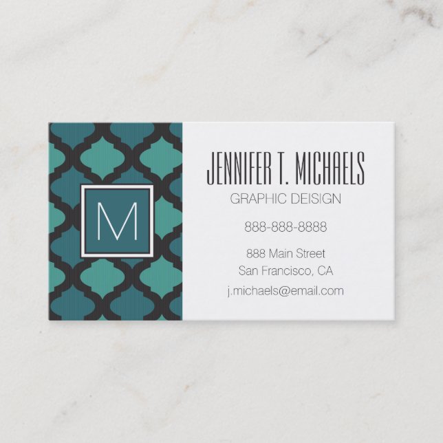 Mosaic pattern in arab style business card (Front)