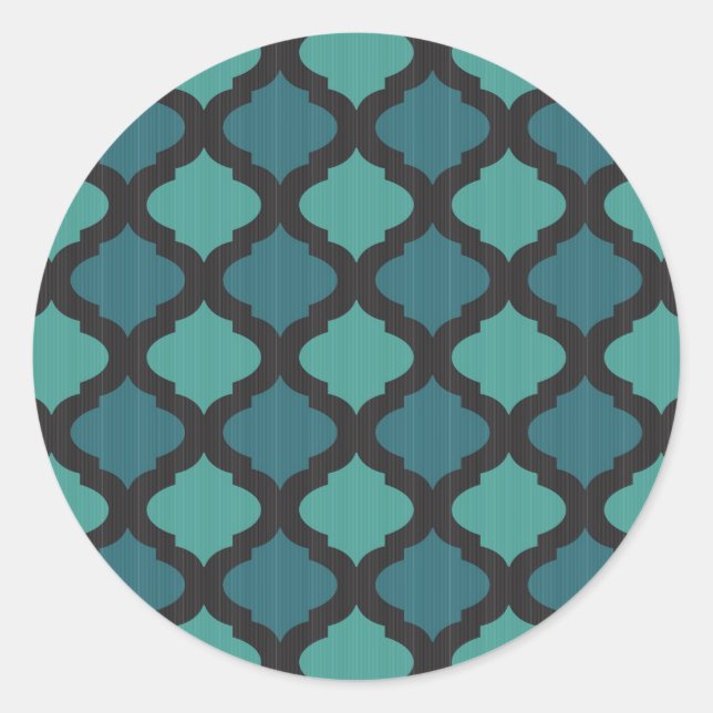 Mosaic pattern in arab style classic round sticker (Front)