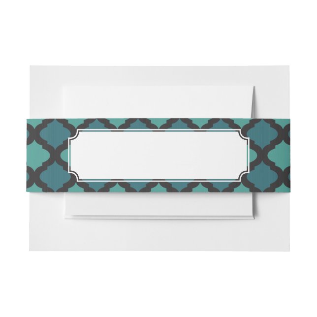 Mosaic pattern in arab style invitation belly band (Front Example)