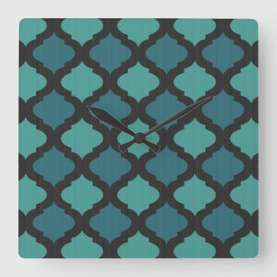 Mosaic pattern in arab style square wall clock
