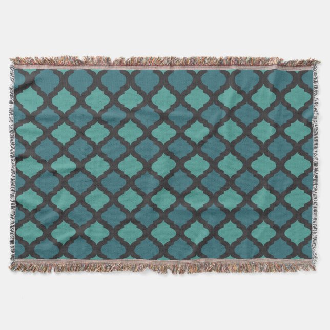 Mosaic pattern in arab style throw blanket (Front)