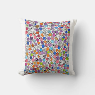 Mosaic Pattern with Whimsical Symbols Cushion