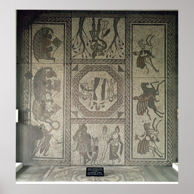 Mosaic pavement from the Roman villa at Low Poster (Front)