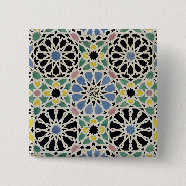 Mosaic Pavement in the Alhambra, from 'The Arabian 15 Cm Square Badge (Front)