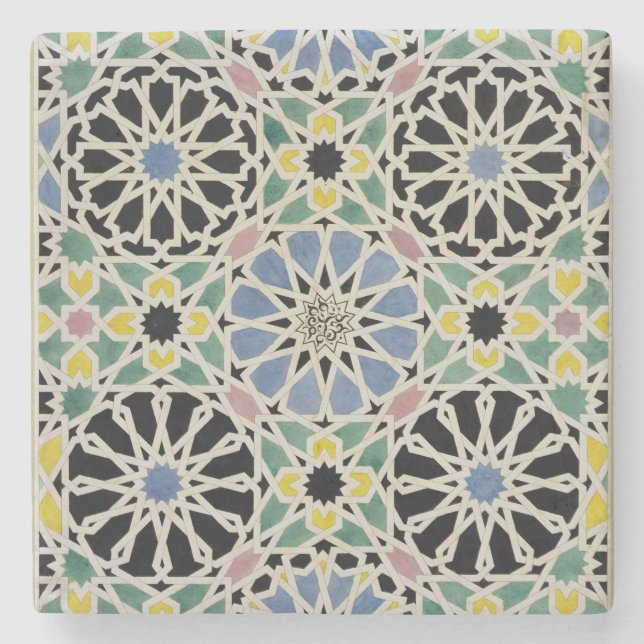Mosaic Pavement in the Alhambra, from 'The Arabian Stone Coaster (Front)