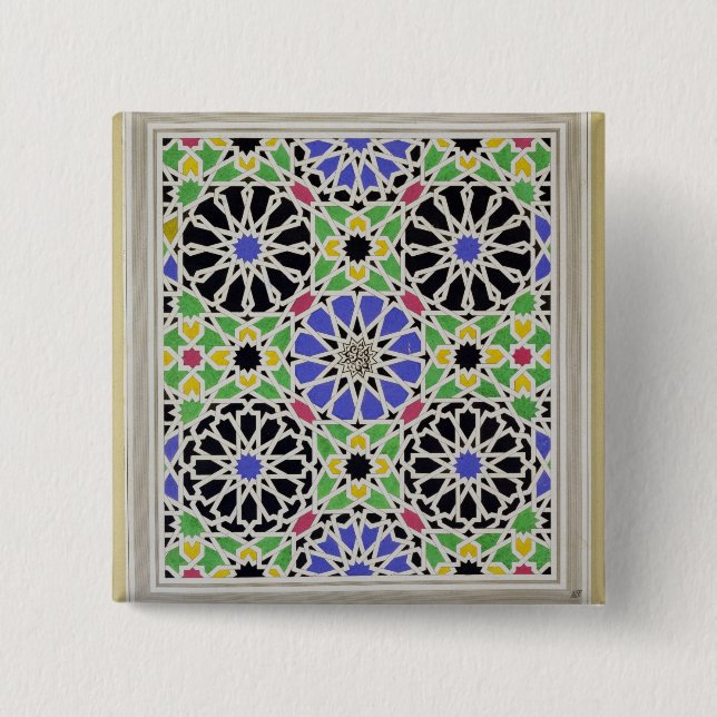 Mosaic pavement in the dressing room of the Sultan 15 Cm Square Badge (Front)